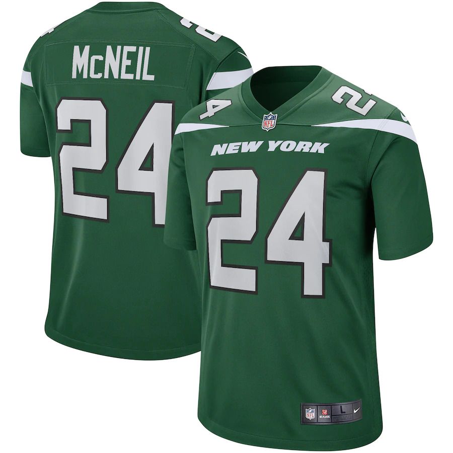 Men New York Jets #24 Freeman McNeil Nike Gotham Green Game Retired Player NFL Jersey->new york jets->NFL Jersey